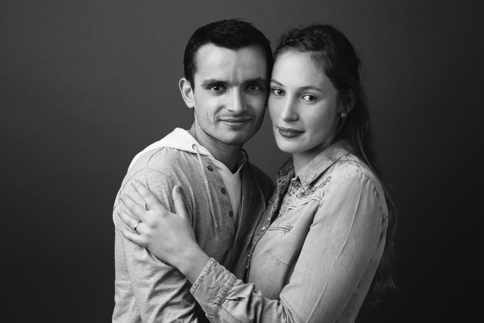rennes portrait couple studio noir et blanc